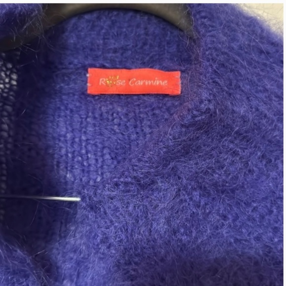 Rose Carmine Flower Cardigan - Picture 2 of 6